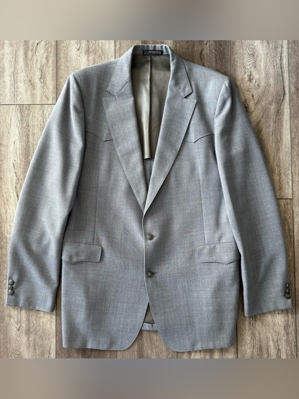 VTG Drysdales Western Sport Coat 46L USA Cowboy Rockabilly Eagle Emblem Buttons